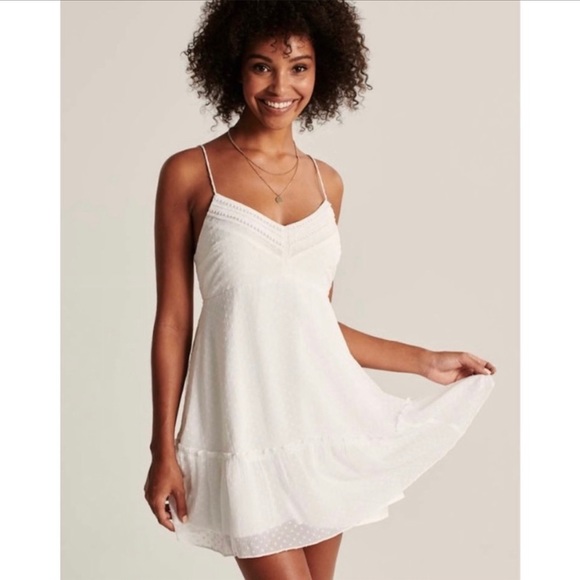 Abercrombie & Fitch Dresses & Skirts - Abercrombie & Fitch Swiss Dot White Mini Dress (Limited Edition)